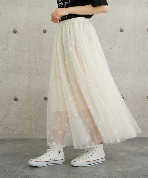 lala Born（ララボーン）の「lalaBorn/フロッキーチュールスカート（スカート・レディース・アイボリー/ブラック・FREE）」の11枚目の写真