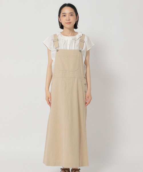 studio CLIP（スタディオクリップ）の「綿麻ナチュラルジャンパースカート（ジャンパースカート・レディース・オフホワイト/アイボリー/ブラック・MEDIUM/LARGE）」の13枚目の写真