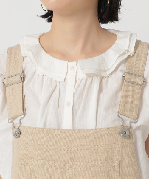 studio CLIP（スタディオクリップ）の「綿麻ナチュラルジャンパースカート（ジャンパースカート・レディース・オフホワイト/アイボリー/ブラック・MEDIUM/LARGE）」の7枚目の写真