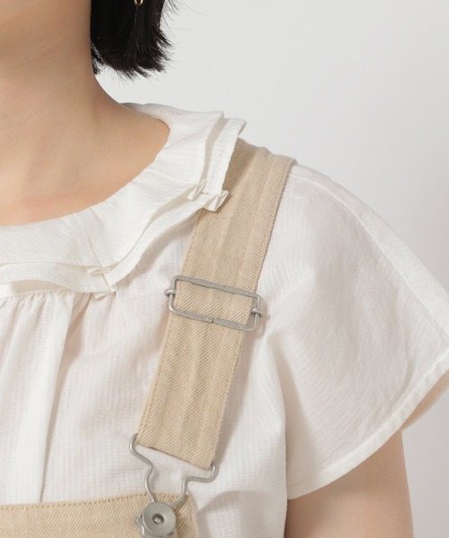 studio CLIP（スタディオクリップ）の「綿麻ナチュラルジャンパースカート（ジャンパースカート・レディース・オフホワイト/アイボリー/ブラック・MEDIUM/LARGE）」の5枚目の写真