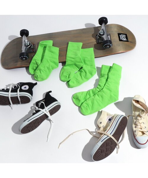 BREEZE by saori（ブリーズバイサオリ）の「WEB限定 靴下【BREEZE by saori】（ソックス/靴下・キッズ・ライム/ブラック/オレンジ・18/21）」の5枚目の写真