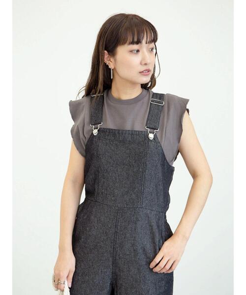 Sugar spoon（シュガースプーン）の「・SUGAR SPOON フリルノースリＴシャツ＊（Tシャツ/カットソー・レディース・チャコールグレー/ブラック/ブラウン/オフホワイト/カーキ/オレンジ・FREE）」の8枚目の写真