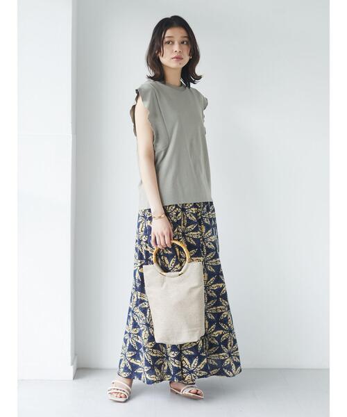 Sugar spoon（シュガースプーン）の「・SUGAR SPOON フリルノースリＴシャツ＊（Tシャツ/カットソー・レディース・チャコールグレー/ブラック/ブラウン/オフホワイト/カーキ/オレンジ・FREE）」の15枚目の写真