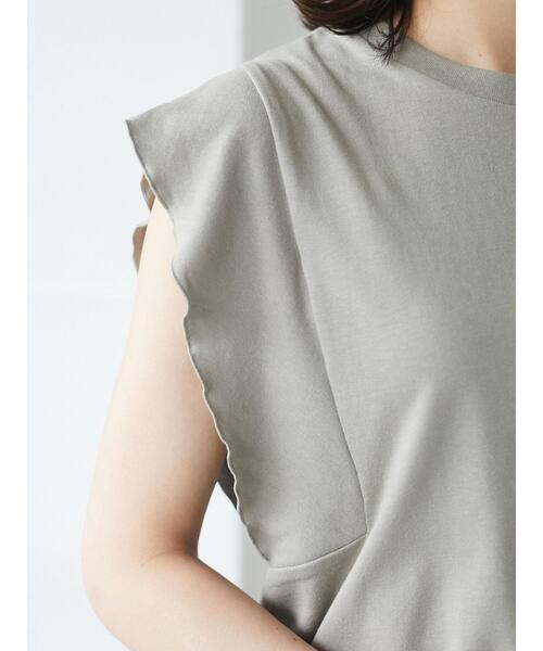 Sugar spoon（シュガースプーン）の「・SUGAR SPOON フリルノースリＴシャツ＊（Tシャツ/カットソー・レディース・チャコールグレー/ブラック/ブラウン/オフホワイト/カーキ/オレンジ・FREE）」の19枚目の写真