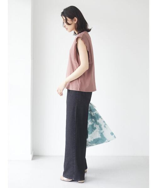 Sugar spoon（シュガースプーン）の「・SUGAR SPOON フリルノースリＴシャツ＊（Tシャツ/カットソー・レディース・チャコールグレー/ブラック/ブラウン/オフホワイト/カーキ/オレンジ・FREE）」の22枚目の写真