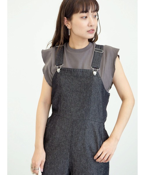 Sugar spoon（シュガースプーン）の「・SUGAR SPOON フリルノースリＴシャツ＊（Tシャツ/カットソー・レディース・チャコールグレー/ブラック/ブラウン/オフホワイト/カーキ/オレンジ・FREE）」の4枚目の写真