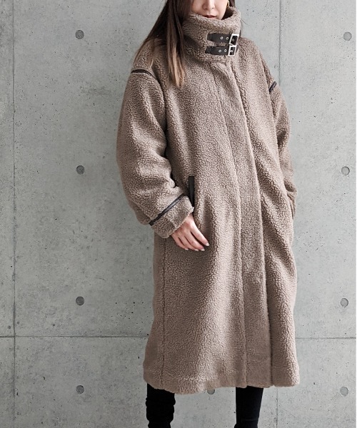 Per sist ence（パーシエンス）の「Per sist ence/パーシエンス　ボアパイピングコート（その他アウター・レディース・ブラック/ベージュ/アイボリー/モカ・FREE）」の3枚目の写真