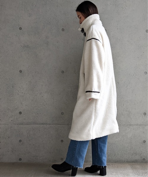 Per sist ence（パーシエンス）の「Per sist ence/パーシエンス　ボアパイピングコート（その他アウター・レディース・ブラック/ベージュ/アイボリー/モカ・FREE）」の5枚目の写真