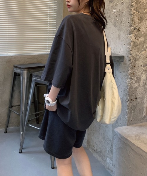 meJane(ミージェーン)の「PAUL18ロゴTシャツ+ハーフパンツ 2点セット【ZOZOTOWN限定】(セットアップ・レディース・チャコールグレー/グレー/オートミール・FREE)」の7枚目の写真