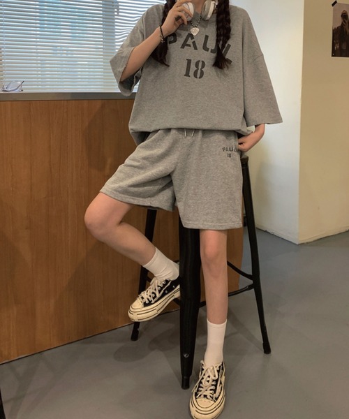 meJane(ミージェーン)の「PAUL18ロゴTシャツ+ハーフパンツ 2点セット【ZOZOTOWN限定】(セットアップ・レディース・チャコールグレー/グレー/オートミール・FREE)」の15枚目の写真