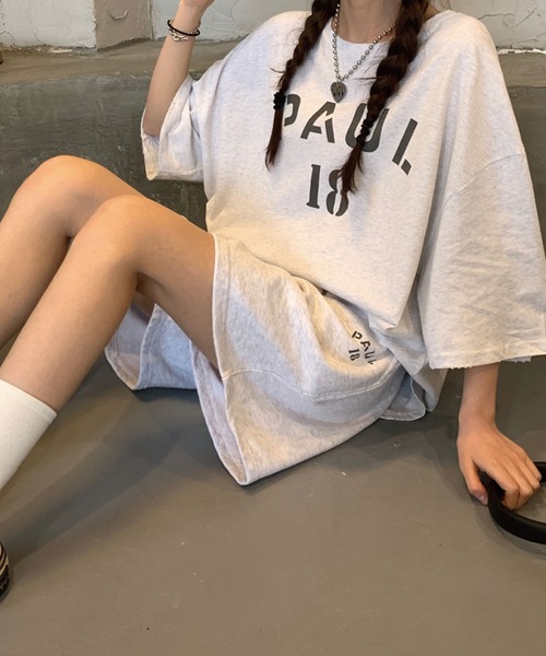 meJane(ミージェーン)の「PAUL18ロゴTシャツ+ハーフパンツ 2点セット【ZOZOTOWN限定】(セットアップ・レディース・チャコールグレー/グレー/オートミール・FREE)」の19枚目の写真