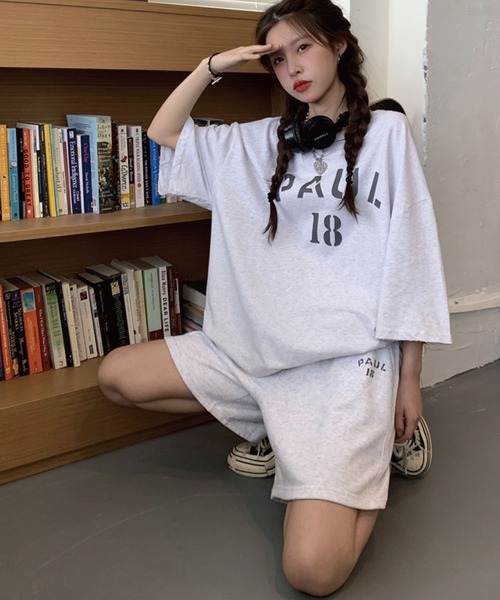 meJane(ミージェーン)の「PAUL18ロゴTシャツ+ハーフパンツ 2点セット【ZOZOTOWN限定】(セットアップ・レディース・チャコールグレー/グレー/オートミール・FREE)」の22枚目の写真