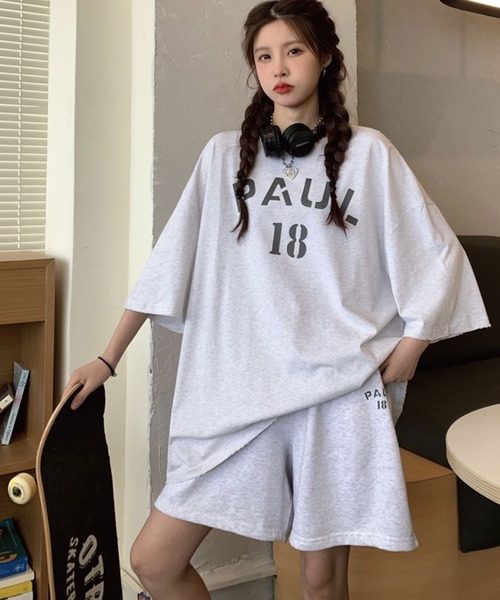 meJane(ミージェーン)の「PAUL18ロゴTシャツ+ハーフパンツ 2点セット【ZOZOTOWN限定】(セットアップ・レディース・チャコールグレー/グレー/オートミール・FREE)」の20枚目の写真