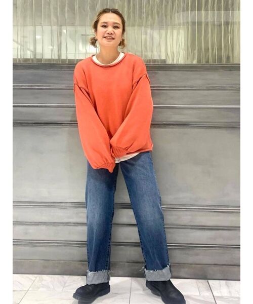 Ungrid(アングリッド)の「アウトリンキングクルーネックニット(ニット/セーター・レディース・グリーン/サーモンピンク/オフホワイト/チャコールグレー・FREE)」の14枚目の写真