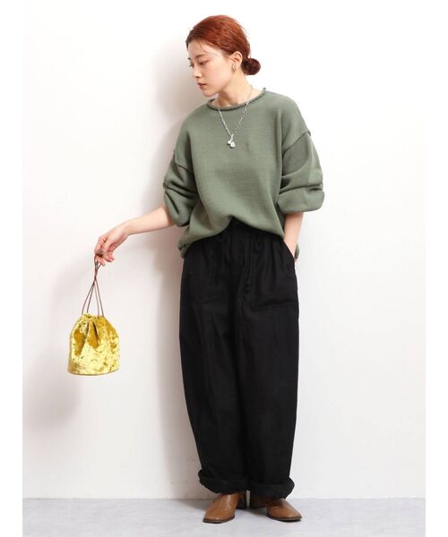 Ungrid(アングリッド)の「アウトリンキングクルーネックニット(ニット/セーター・レディース・グリーン/サーモンピンク/オフホワイト/チャコールグレー・FREE)」の19枚目の写真