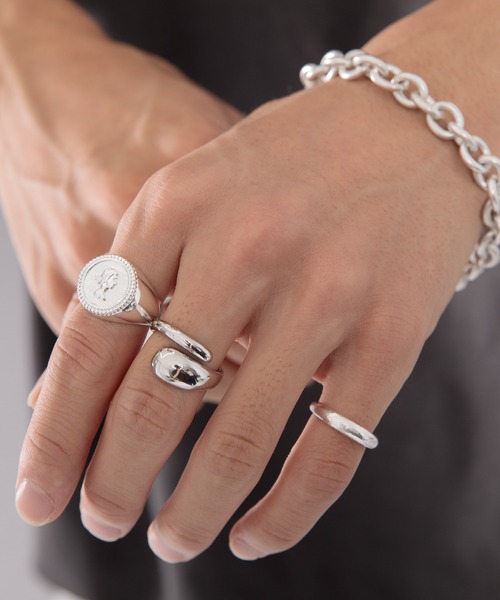 kutir（クティール）の「Silver925 コインリング（リング・メンズ・ライトグレー・FREE）」の4枚目の写真