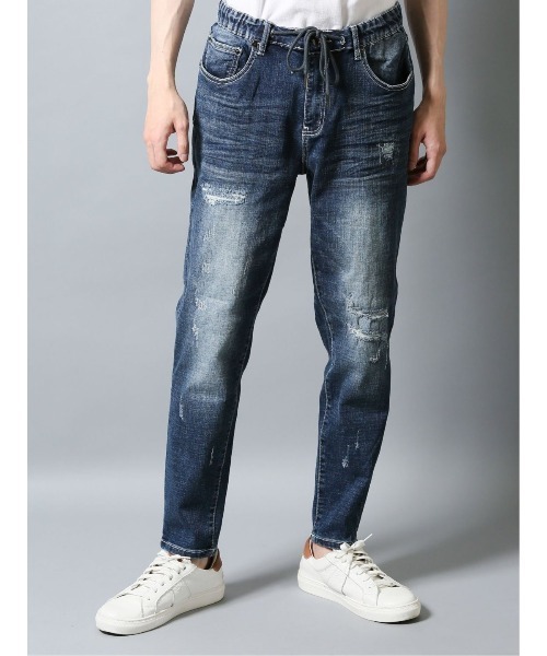 semantic design（セマンティックデザイン）の「セマンティックデザイン/semantic design ストレッチデニム スリムイージーパンツ（デニムパンツ・メンズ・ネイビー/サックスブルー・MEDIUM/S/X-LARGE/LARGE）」の2枚目の写真