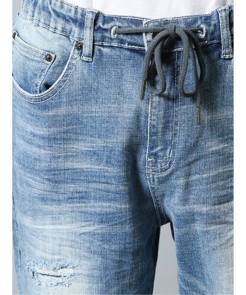 semantic design（セマンティックデザイン）の「セマンティックデザイン/semantic design ストレッチデニム スリムイージーパンツ（デニムパンツ・メンズ・ネイビー/サックスブルー・MEDIUM/S/X-LARGE/LARGE）」の3枚目の写真