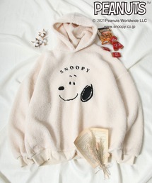 PEANUTS（ピーナッツ）の「PEANUTS スヌーピーフェイス刺繍ボアパーカー（ルームウェア/パジャマ・メンズ）」