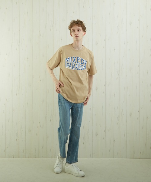 TONE SELECT WEAR(トーンセレクトウェア)の「【TONE BY AS】カレッジプリントTEE(BL)(Tシャツ/カットソー・メンズ・ベージュ/杢グレー/スミクロ・MEDIUM/LARGE)」の5枚目の写真