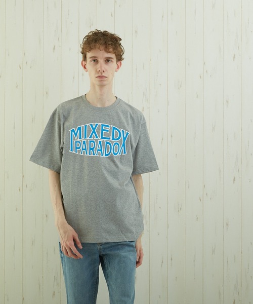 TONE SELECT WEAR(トーンセレクトウェア)の「【TONE BY AS】カレッジプリントTEE(BL)(Tシャツ/カットソー・メンズ・ベージュ/杢グレー/スミクロ・MEDIUM/LARGE)」の6枚目の写真