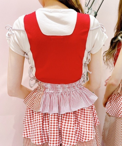 lilLilly(リルリリー)の「サイドリボンリブビスチェ(その他トップス・レディース・ホワイト/ブラック/レッド/ピンク・FREE)」の14枚目の写真