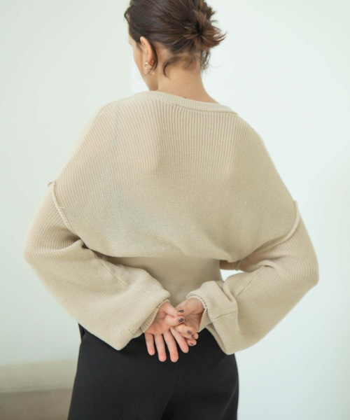 ANT（アント）の「コンストラクトシルエットニット【ANT】（ニット/セーター・レディース・ブラック/ベージュ/カーキ・FREE）」の10枚目の写真