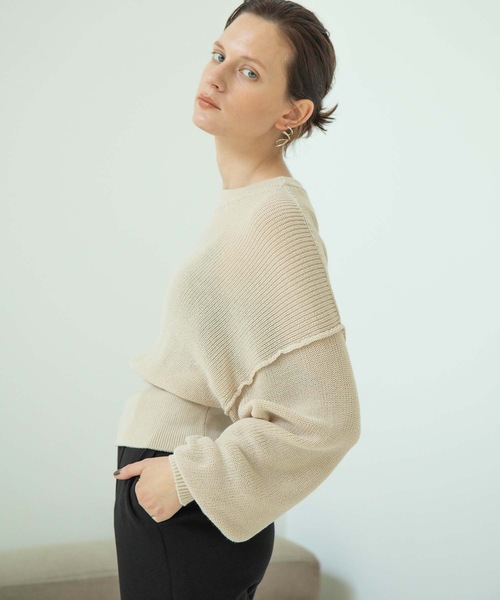 ANT（アント）の「コンストラクトシルエットニット【ANT】（ニット/セーター・レディース・ブラック/ベージュ/カーキ・FREE）」の18枚目の写真