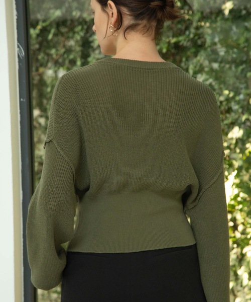 ANT（アント）の「コンストラクトシルエットニット【ANT】（ニット/セーター・レディース・ブラック/ベージュ/カーキ・FREE）」の6枚目の写真