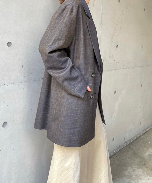 DouDou（ドゥドゥ）の「ミックスツイードジャケット（テーラードジャケット・レディース・イエロー/ブルー・FREE）」の21枚目の写真