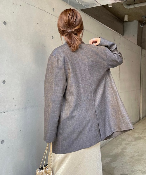 DouDou（ドゥドゥ）の「ミックスツイードジャケット（テーラードジャケット・レディース・イエロー/ブルー・FREE）」の7枚目の写真