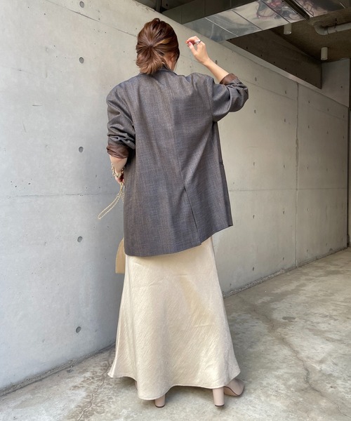 DouDou（ドゥドゥ）の「ミックスツイードジャケット（テーラードジャケット・レディース・イエロー/ブルー・FREE）」の6枚目の写真