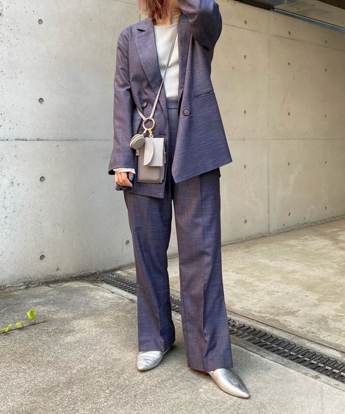 DouDou（ドゥドゥ）の「ミックスツイードジャケット（テーラードジャケット・レディース・イエロー/ブルー・FREE）」の10枚目の写真