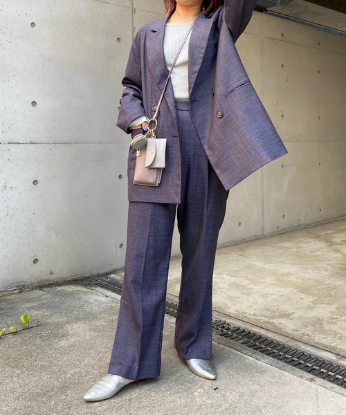 DouDou（ドゥドゥ）の「ミックスツイードジャケット（テーラードジャケット・レディース・イエロー/ブルー・FREE）」の17枚目の写真