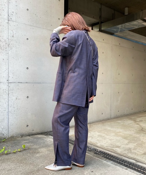 DouDou（ドゥドゥ）の「ミックスツイードジャケット（テーラードジャケット・レディース・イエロー/ブルー・FREE）」の15枚目の写真