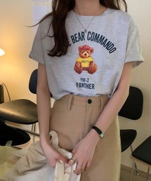 くまプリントTシャツ