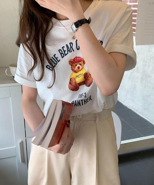 Bifrost(ビフレスト)の「くまプリントTシャツ(Tシャツ/カットソー・レディース・ブラック/ブラウン/グレー・F)」の9枚目の写真