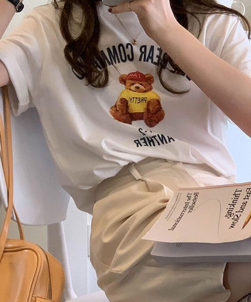 Bifrost(ビフレスト)の「くまプリントTシャツ(Tシャツ/カットソー・レディース・ブラック/ブラウン/グレー・F)」の14枚目の写真