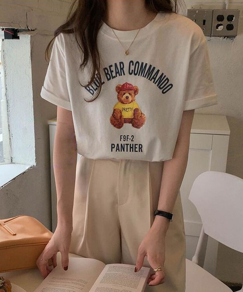Bifrost(ビフレスト)の「くまプリントTシャツ(Tシャツ/カットソー・レディース・ブラック/ブラウン/グレー・F)」の13枚目の写真