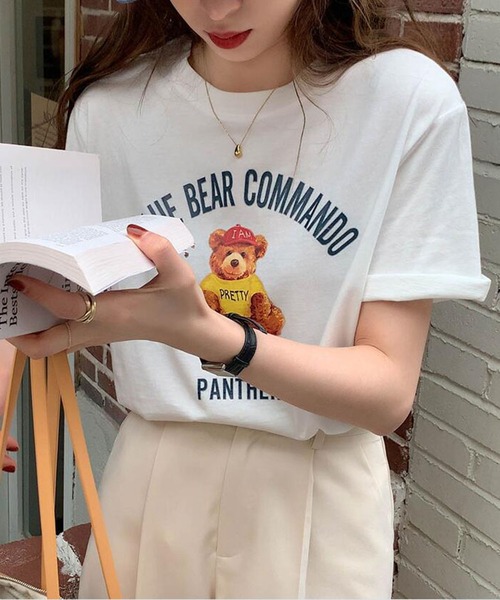 Bifrost(ビフレスト)の「くまプリントTシャツ(Tシャツ/カットソー・レディース・ブラック/ブラウン/グレー・F)」の15枚目の写真
