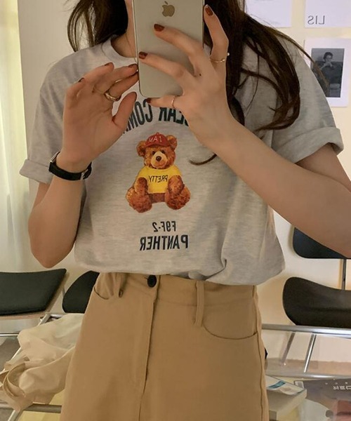 Bifrost(ビフレスト)の「くまプリントTシャツ(Tシャツ/カットソー・レディース・ブラック/ブラウン/グレー・F)」の12枚目の写真