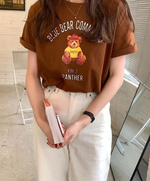 Bifrost(ビフレスト)の「くまプリントTシャツ(Tシャツ/カットソー・レディース・ブラック/ブラウン/グレー・F)」の16枚目の写真