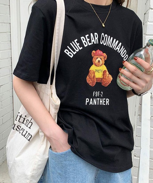 Bifrost(ビフレスト)の「くまプリントTシャツ(Tシャツ/カットソー・レディース・ブラック/ブラウン/グレー・F)」の11枚目の写真