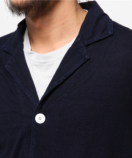 WEGO（ウィゴー）の「WEGO/カットデニムショップコート（ステンカラーコート・メンズ・ダークインディゴブルー/インディゴブルー・MEDIUM/LARGE）」の7枚目の写真