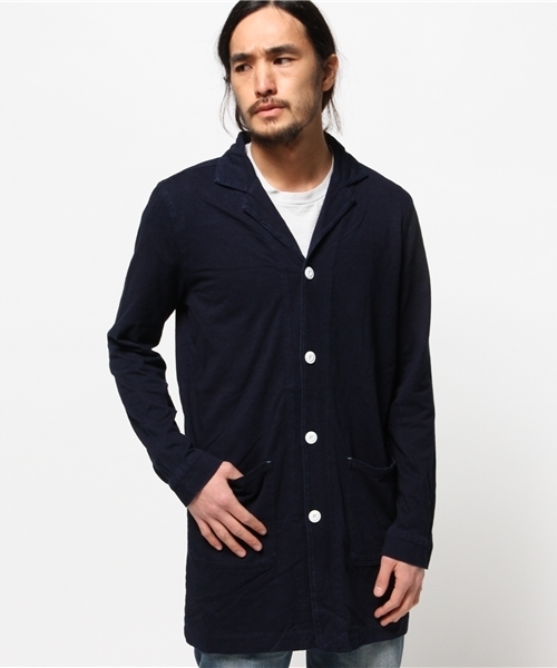 WEGO（ウィゴー）の「WEGO/カットデニムショップコート（ステンカラーコート・メンズ・ダークインディゴブルー/インディゴブルー・MEDIUM/LARGE）」の15枚目の写真