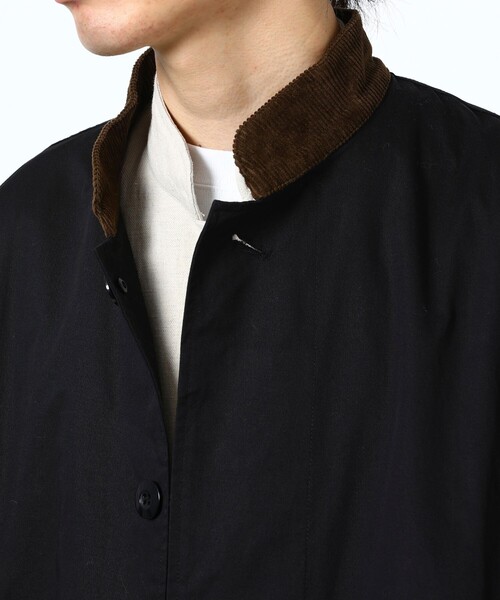 FREAK'S STORE（フリークスストア）の「WEB限定 MACOBER×FREAK'S STORE/マコバー 別注 ビッグシルエット スタンドカラー オーバーコート/コーデュロイ襟（ノーカラーコート・メンズ・ブラック/ベージュ/オリーブ・SMALL/MEDIUM/LARGE）」の11枚目の写真