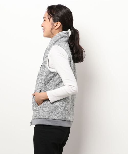 FILA(フィラ)の「【FILA GOLF/フィラゴルフ】ワッペンロゴ 裏ボア ニットフリース ベスト/防風/保温(その他アウター・レディース・ミックスグレー/ネイビー/ブルー/イエロー・LL/M/L)」の6枚目の写真
