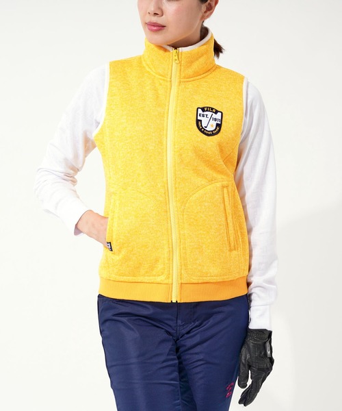 FILA(フィラ)の「【FILA GOLF/フィラゴルフ】ワッペンロゴ 裏ボア ニットフリース ベスト/防風/保温(その他アウター・レディース・ミックスグレー/ネイビー/ブルー/イエロー・LL/M/L)」の4枚目の写真