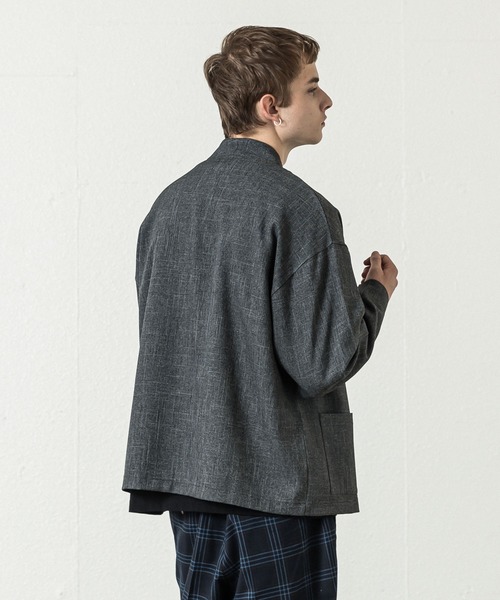 SLICK（スリック）の「シャークツイードボタンレスカーディガン（カーディガン/ボレロ・メンズ・ベージュ/ブラウン/チャコールグレー・1/2）」の6枚目の写真