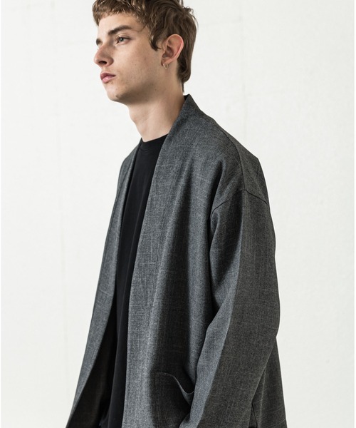 SLICK（スリック）の「シャークツイードボタンレスカーディガン（カーディガン/ボレロ・メンズ・ベージュ/ブラウン/チャコールグレー・1/2）」の11枚目の写真